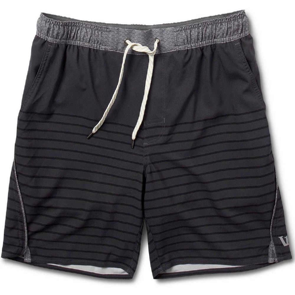 Vuori Men's Trail Short Charcoal Stripe Medium Athletic Outdoor Shorts Sporty